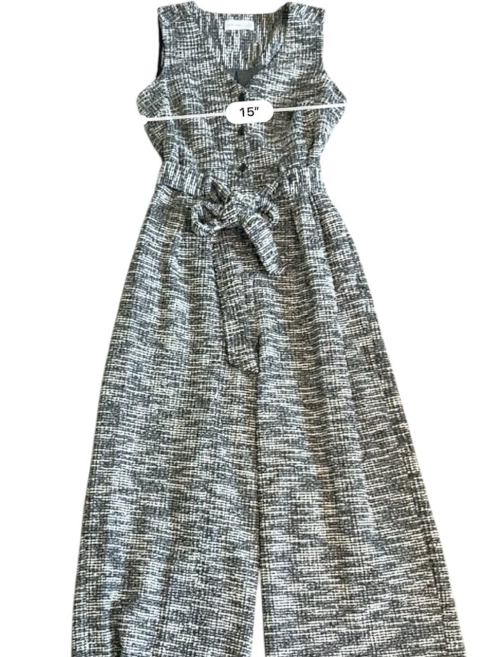Nine West Tweed-Look Wide Leg Jumpsuit - Picture 3 of 7